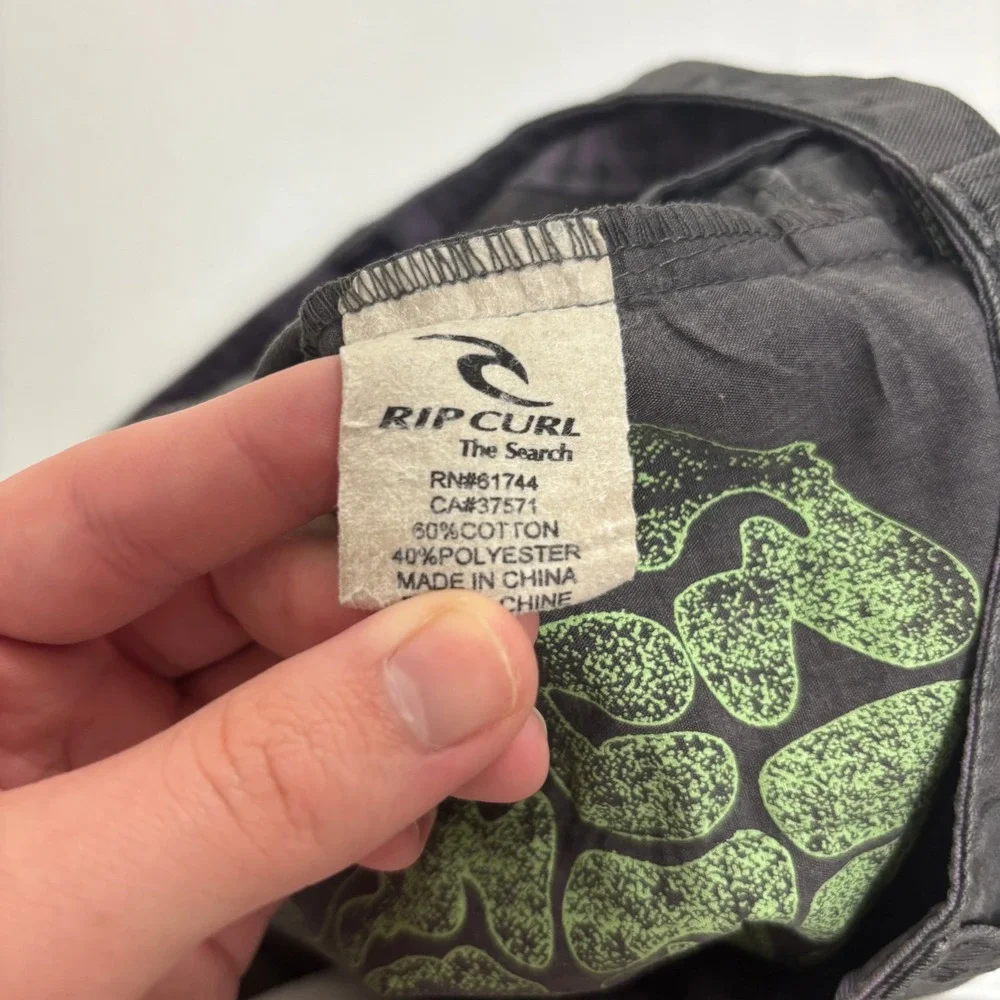 Rip Curl Mens Charcoal Grey Geometric Print Board Shorts Size 33 Surf Skate